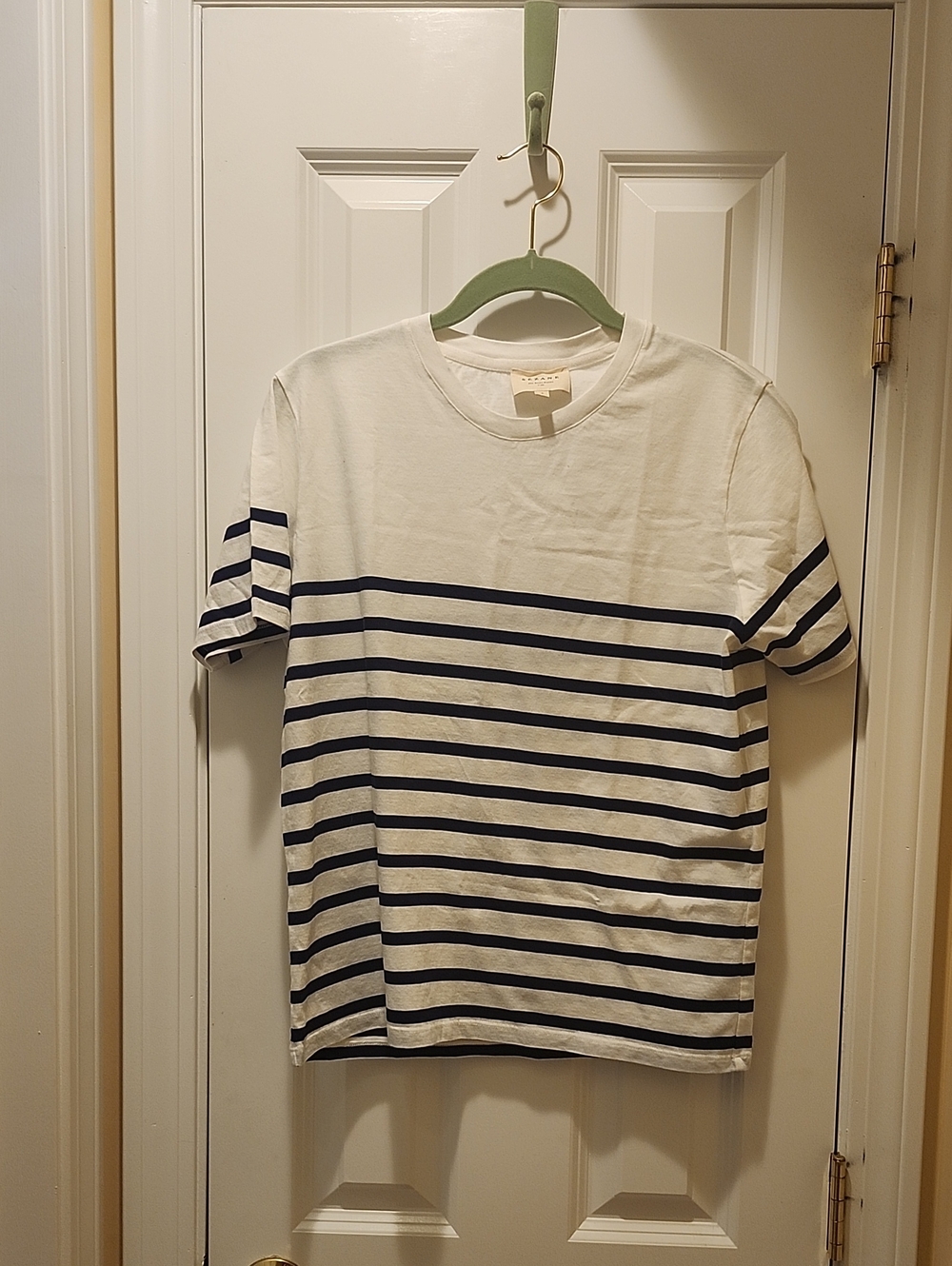 Like New Sezane Conrad T-shirt White / Navy - Size S - Picture 4 of 6